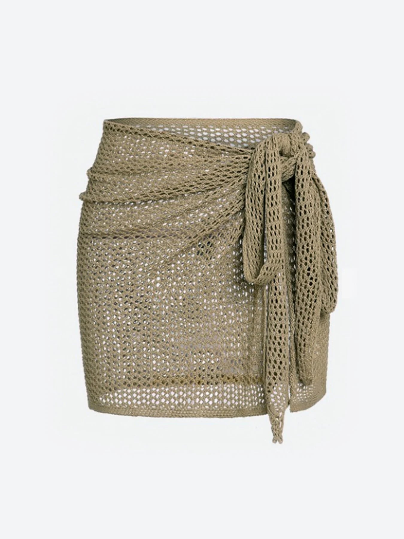Elira Sheer Mesh Skirt — Lightweight Beach Cover-Up with Adjustable Tie