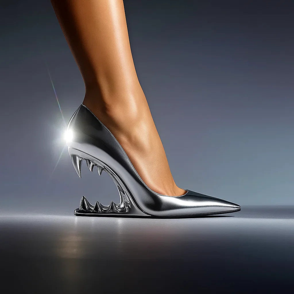 Mavren — Women's Wolf Fang Sculpted Heel Pumps with Cushioned Insole