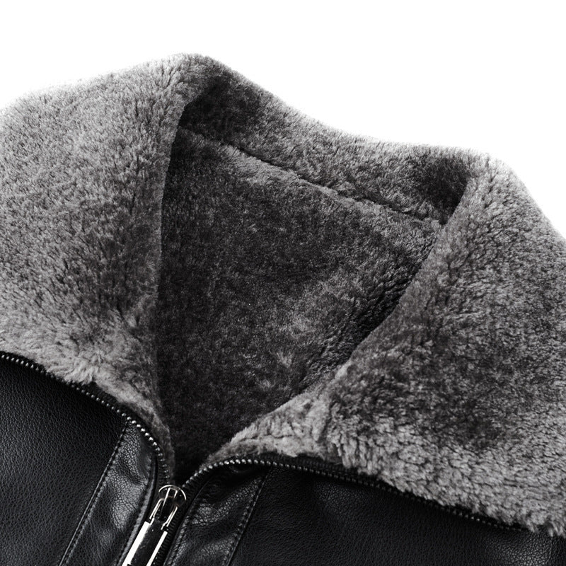 Mercer Leather Shearling Jacket — Premium Warm Leather Outerwear