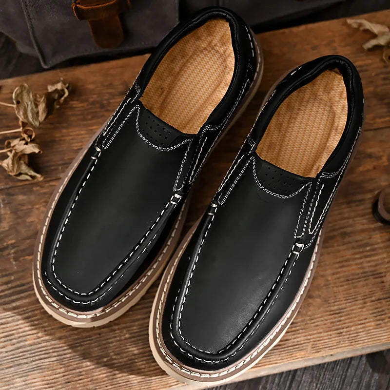 Elara — Genuine Leather Orthopedic Loafers with Slip-Resistant Sole