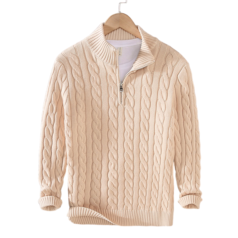 IronHaven™ Cable Knit Half-Zip — Command Attention with Warmth and Unstoppable Confidence