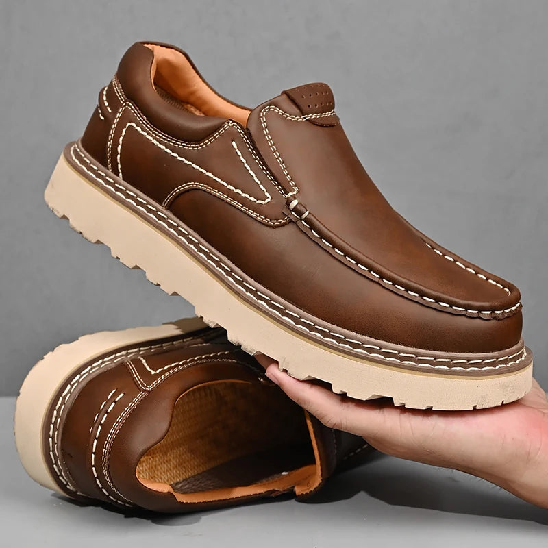 Elara — Genuine Leather Orthopedic Loafers with Slip-Resistant Sole