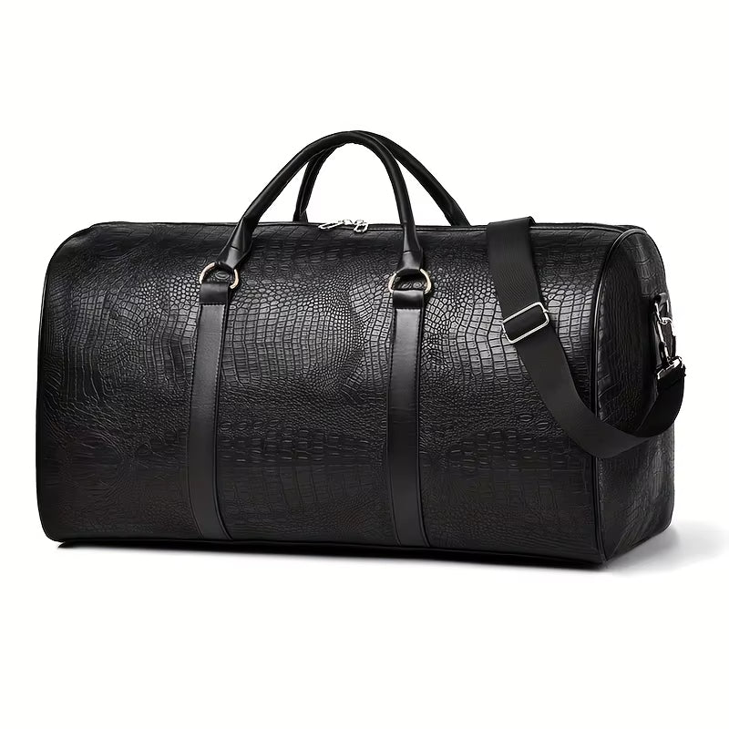 Soren Duffle — Croc-Embossed Vegan Leather Travel Bag with Durable Design