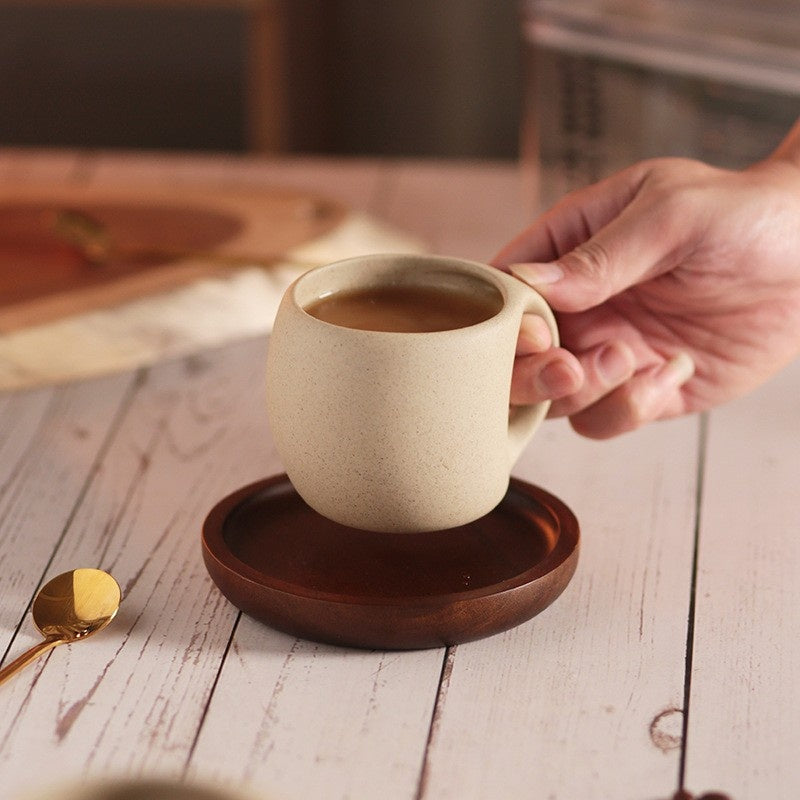 Norla — Handcrafted Ceramic Coffee Set with Bamboo Saucer