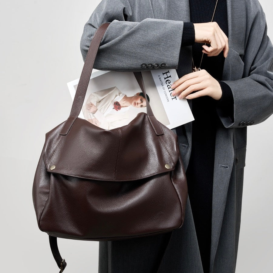 Lioren — Women's Genuine Leather Soft Minimalist Casual Tote Bag