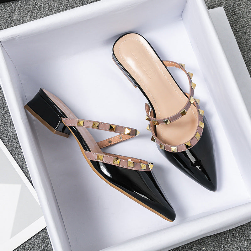 Glossy Leather Mules™ — Own the Room with Bold Shine and All-Day Power