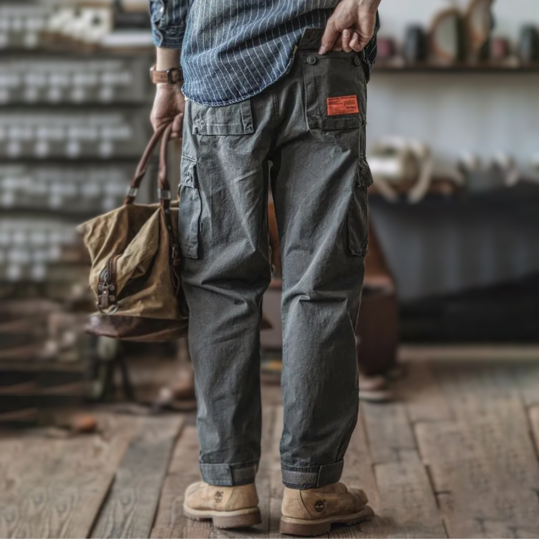 Brexton — Breathable Cotton Cargo Pants with Adjustable Ankle Straps