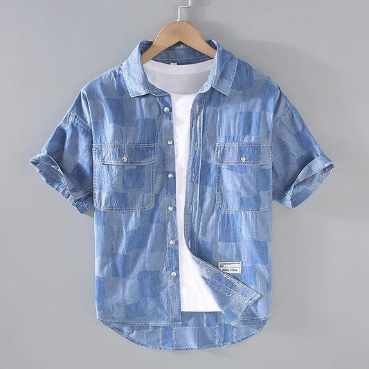 Lomell Shirt — Lightweight Checkered Cotton Blend with Dual Pockets