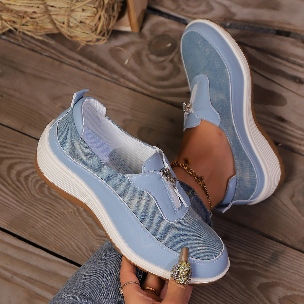 Liora — Orthopedic Denim Slip-On Shoes for All-Day Comfort