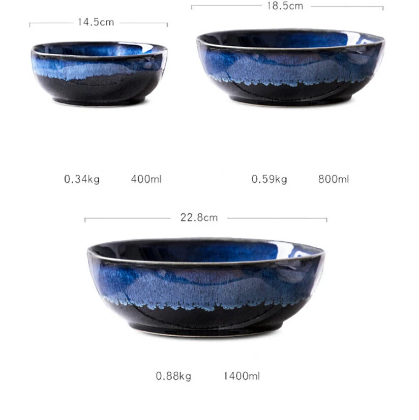 Liora — Blue Ceramic Bowl with Durable Glazed Finish