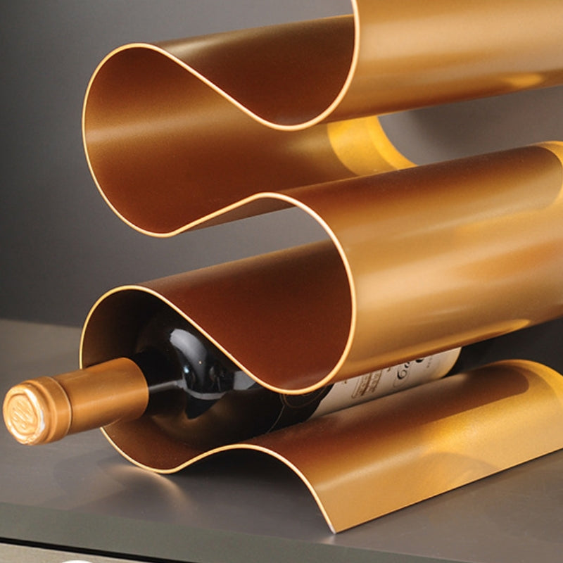 Virello — S-Shaped Metal Wine Rack with Modern Sculptural Design