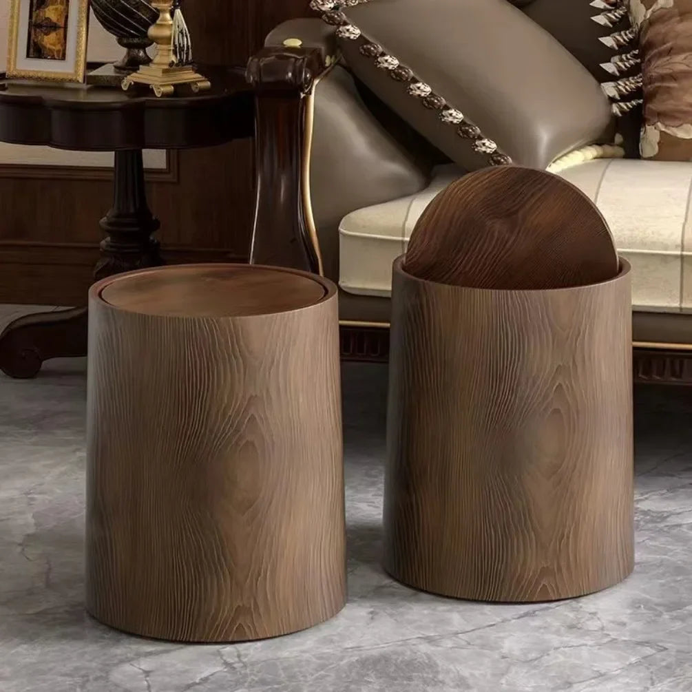 Tavor Bin — 8L Woodgrain Waste Bin with Waterproof Interior