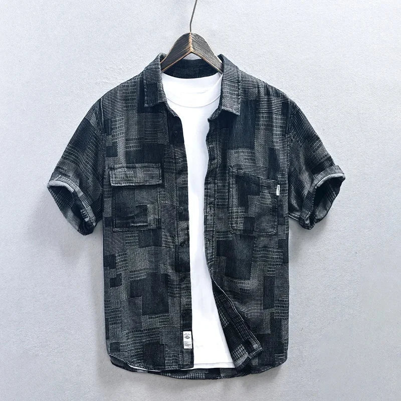 Lomell Shirt — Lightweight Checkered Cotton Blend with Dual Pockets
