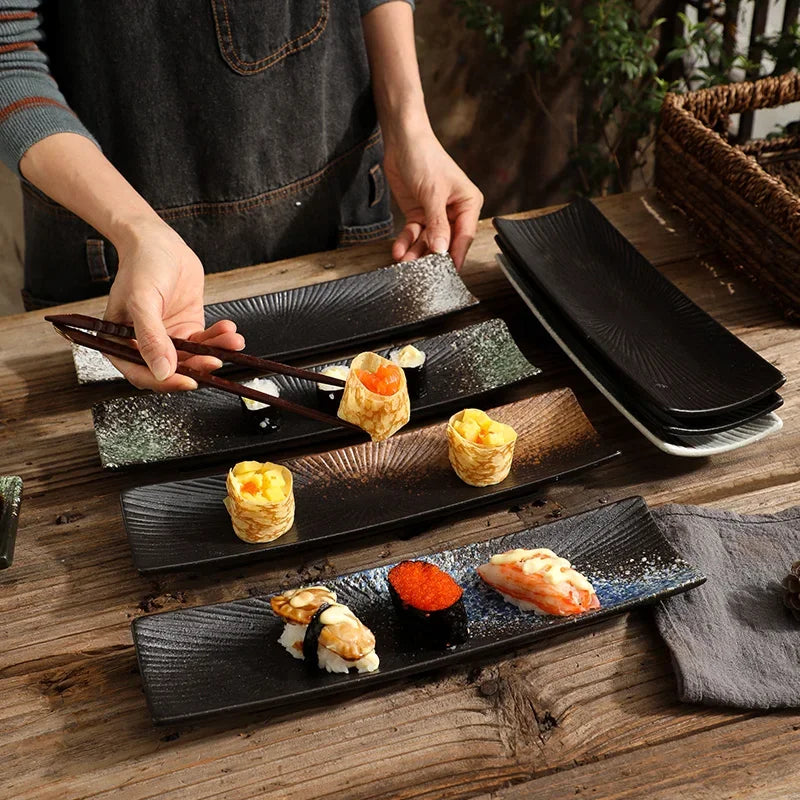 Liora — Minimalist Ceramic Sushi Plate with Elegant Design