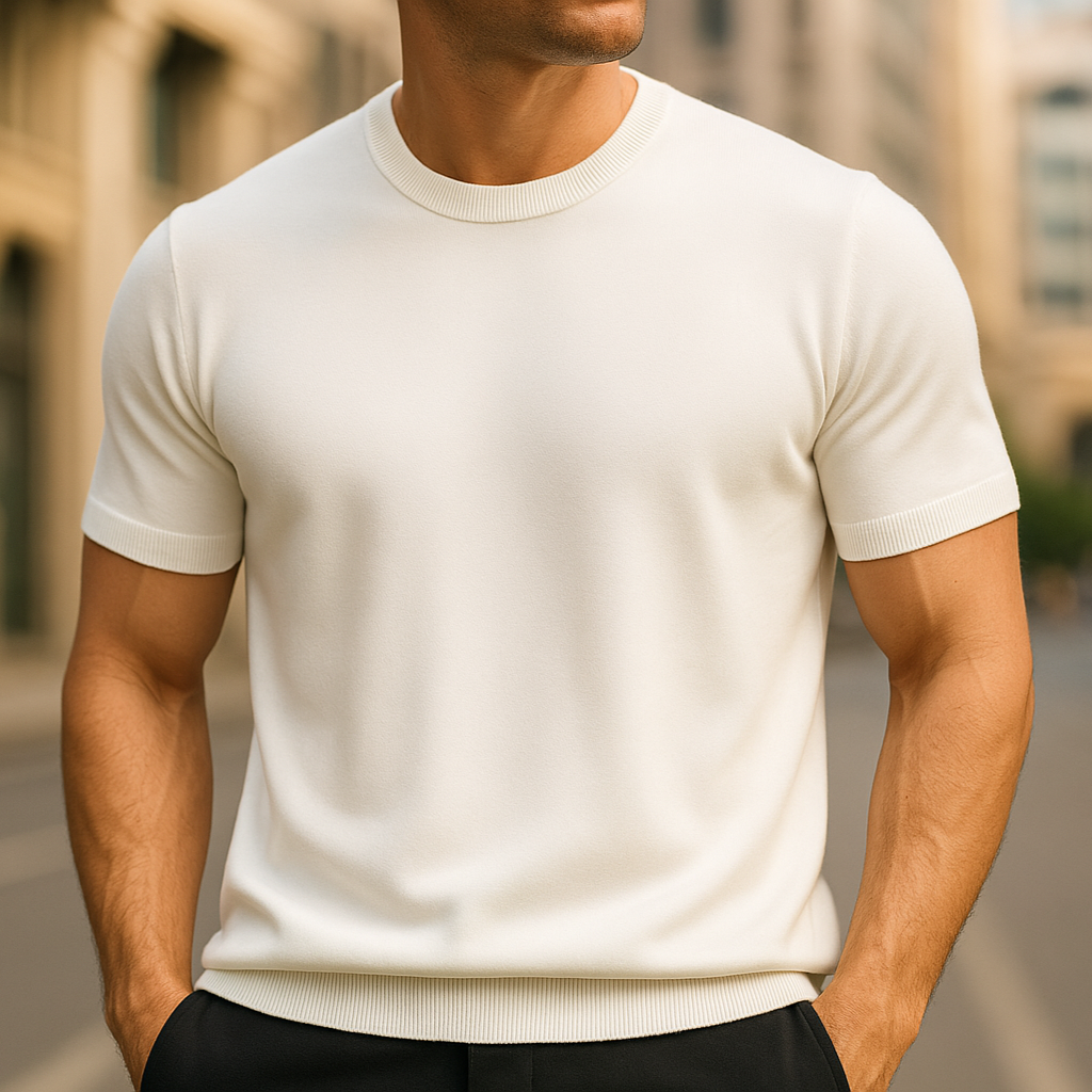 Elara Merino Cashmere T-Shirt — Lightweight Breathable Knitwear for All Seasons