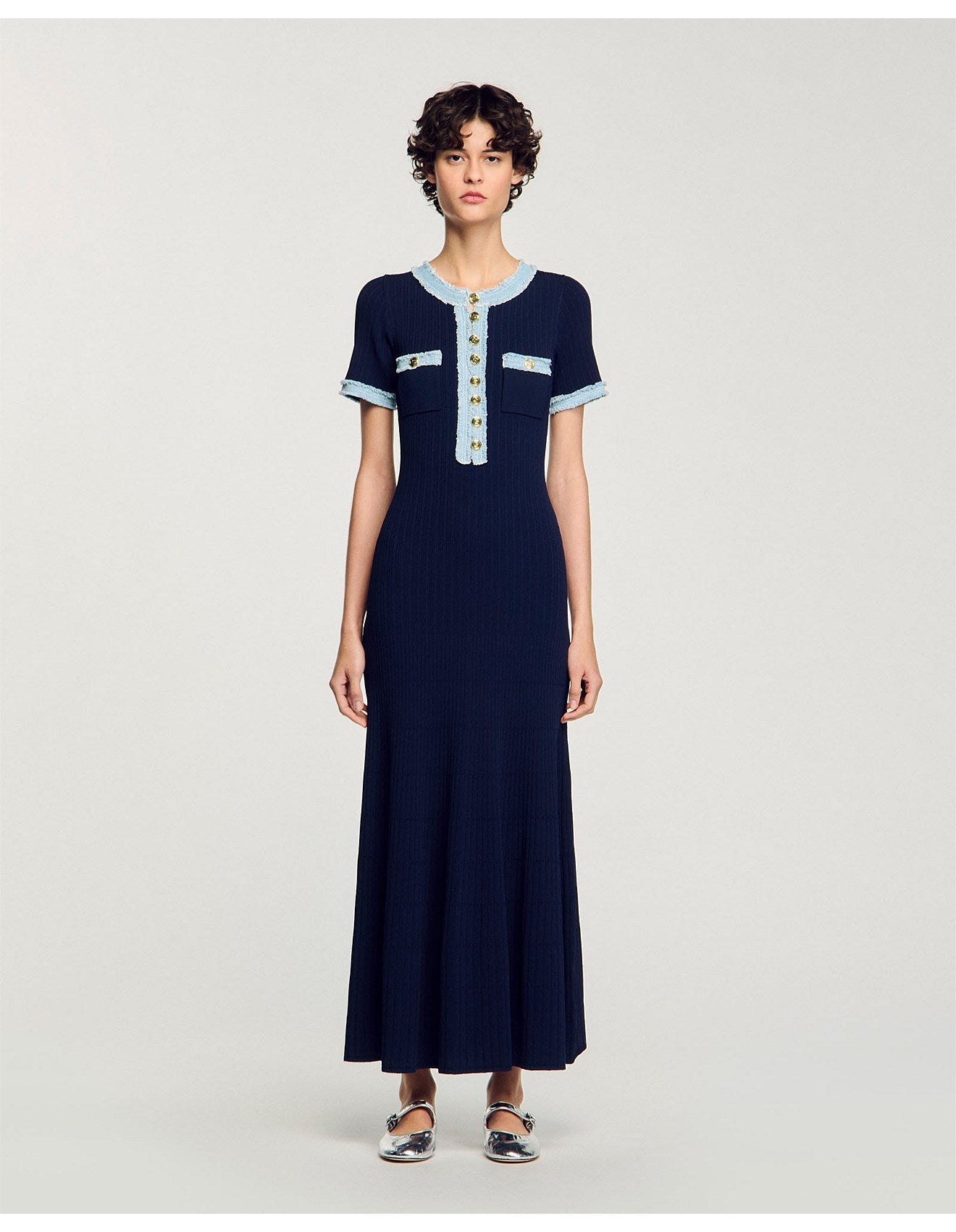 LumeLace™ Knit Denim Dress — Command Every Gaze with Effortless, Unstoppable Confidence