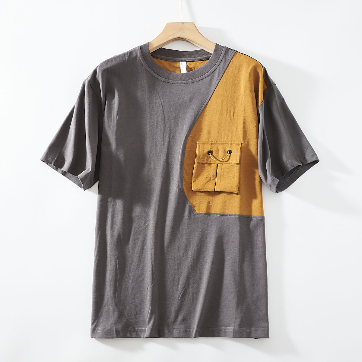 Elyon Tee — Modern Art Cotton Shirt with Cargo Chest Pocket
