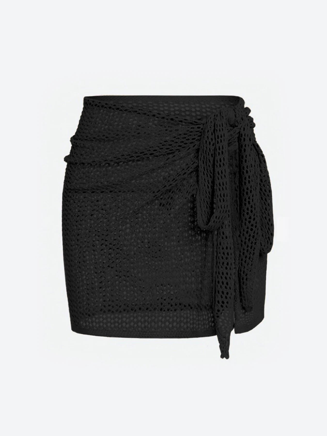 Elira Sheer Mesh Skirt — Lightweight Beach Cover-Up with Adjustable Tie