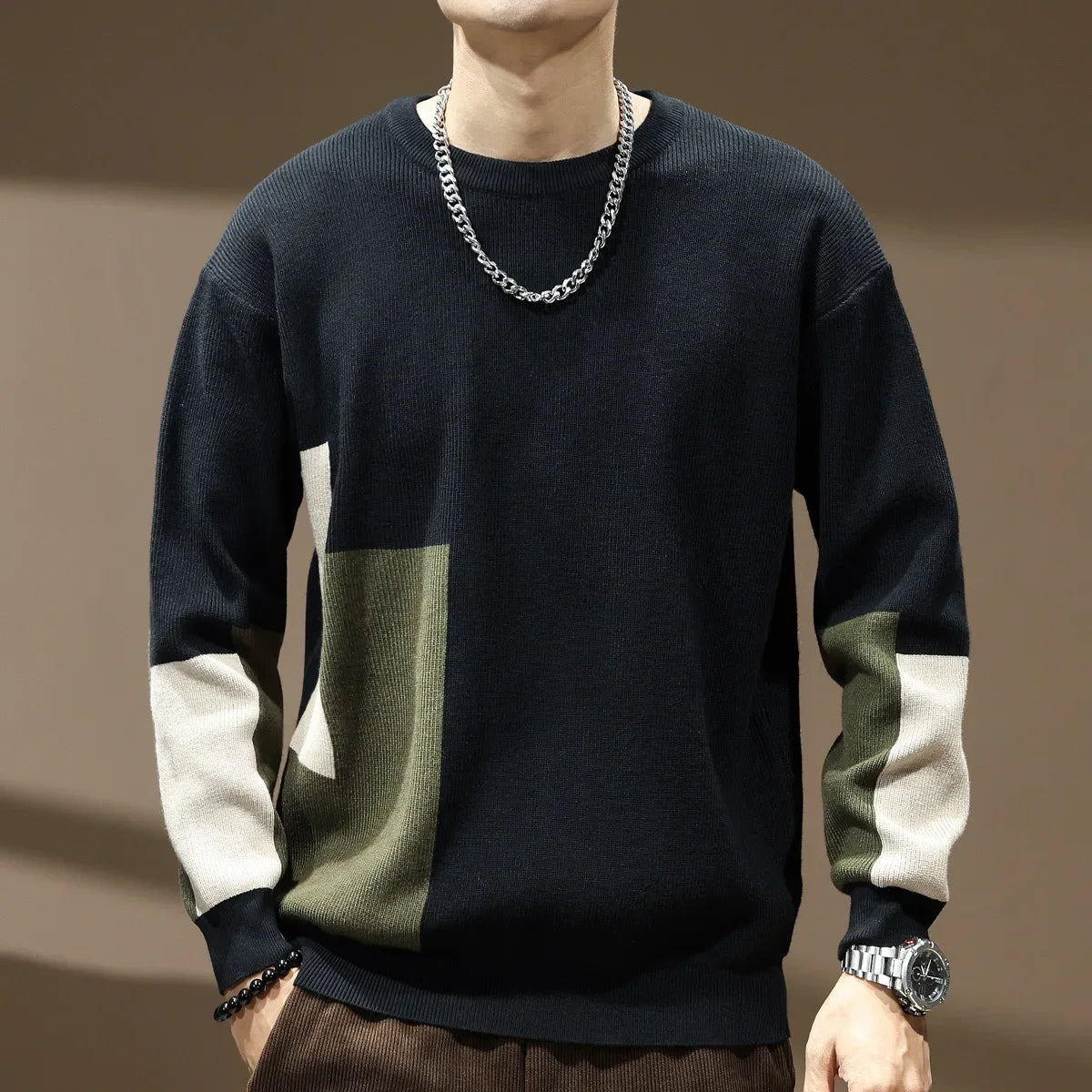 Ryler 12-Stitch Sweater — Lightweight Italian Knit with Round Neck