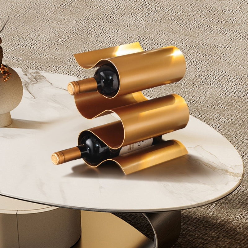 Virello — S-Shaped Metal Wine Rack with Modern Sculptural Design