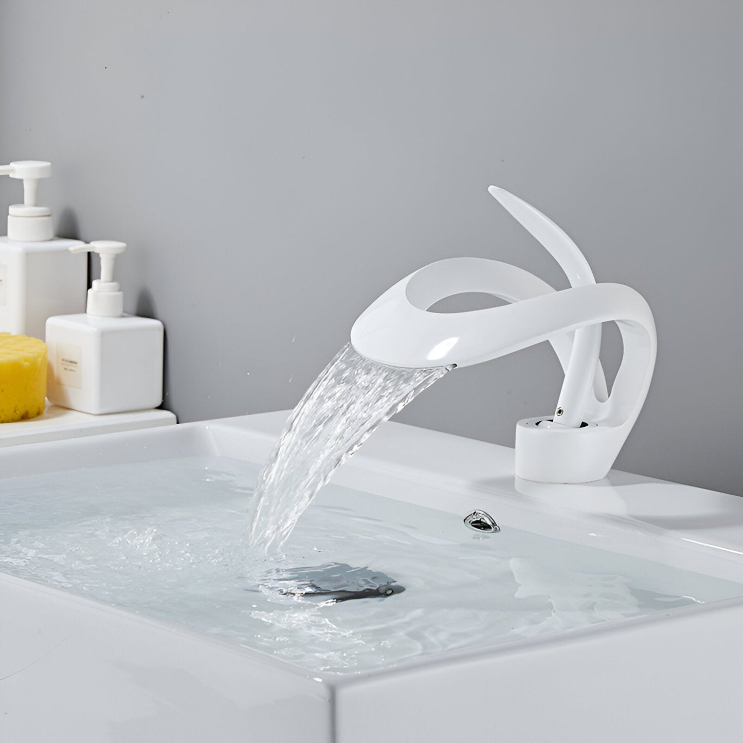 Odda — Modern Waterfall Bathroom Sink Faucet with Single Lever Design