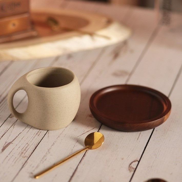 Norla — Handcrafted Ceramic Coffee Set with Bamboo Saucer
