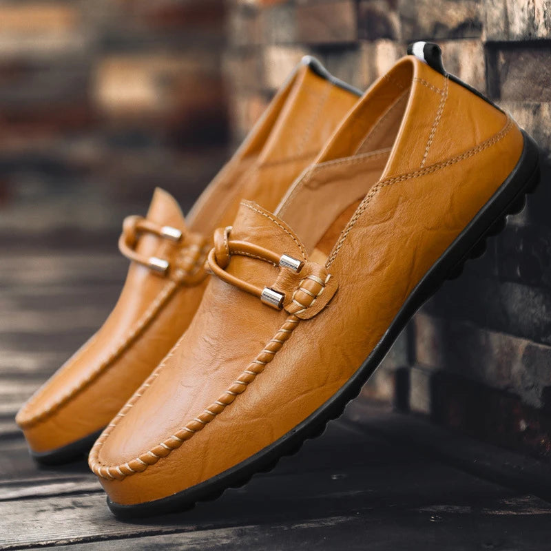 Norvo — Genuine Leather Driving Loafers with Flexible Sole