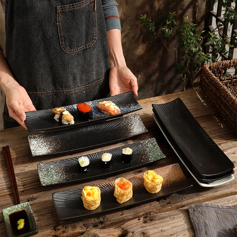 Liora — Minimalist Ceramic Sushi Plate with Elegant Design