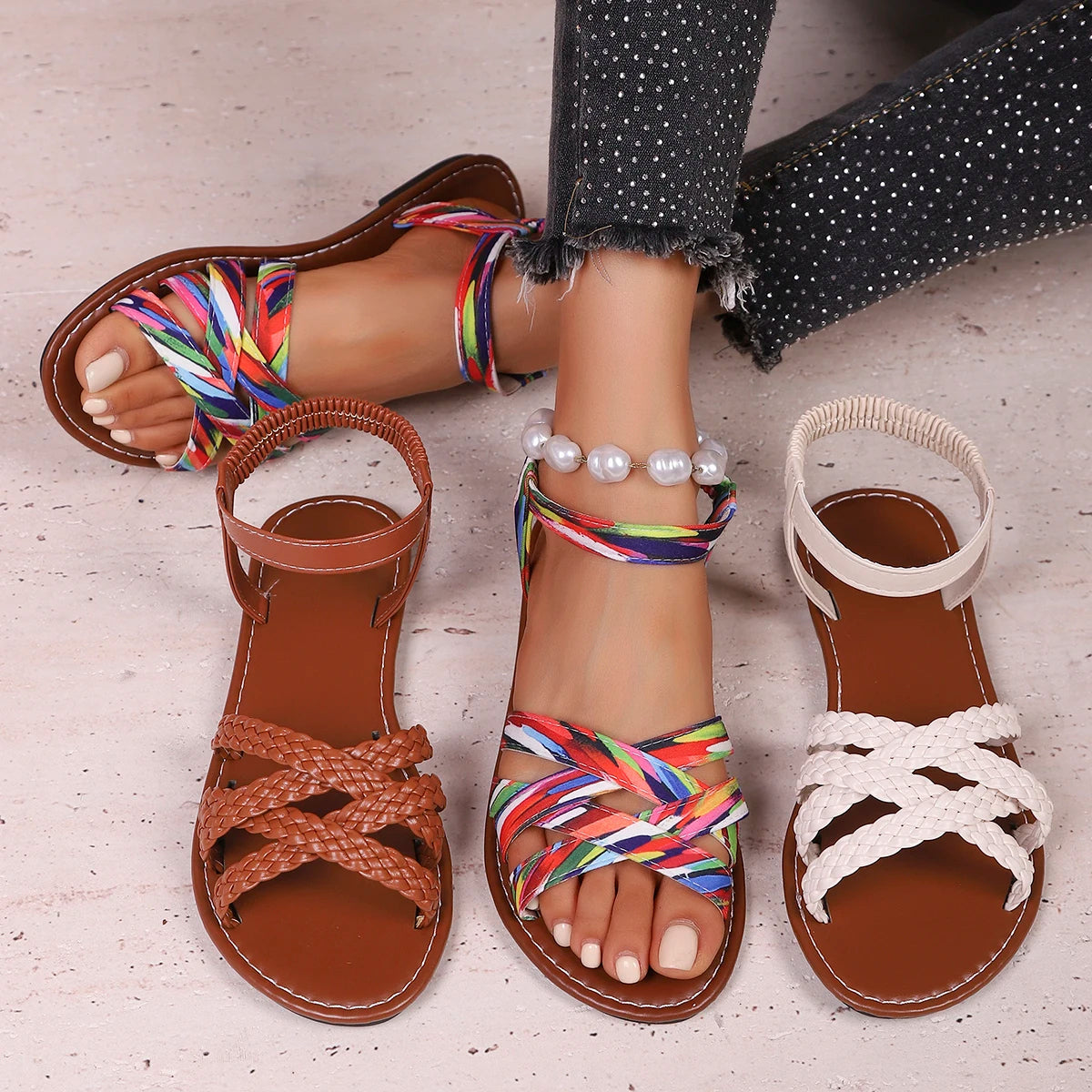 Liora — Handcrafted Vegan Leather Sandals with Cushioned Sole