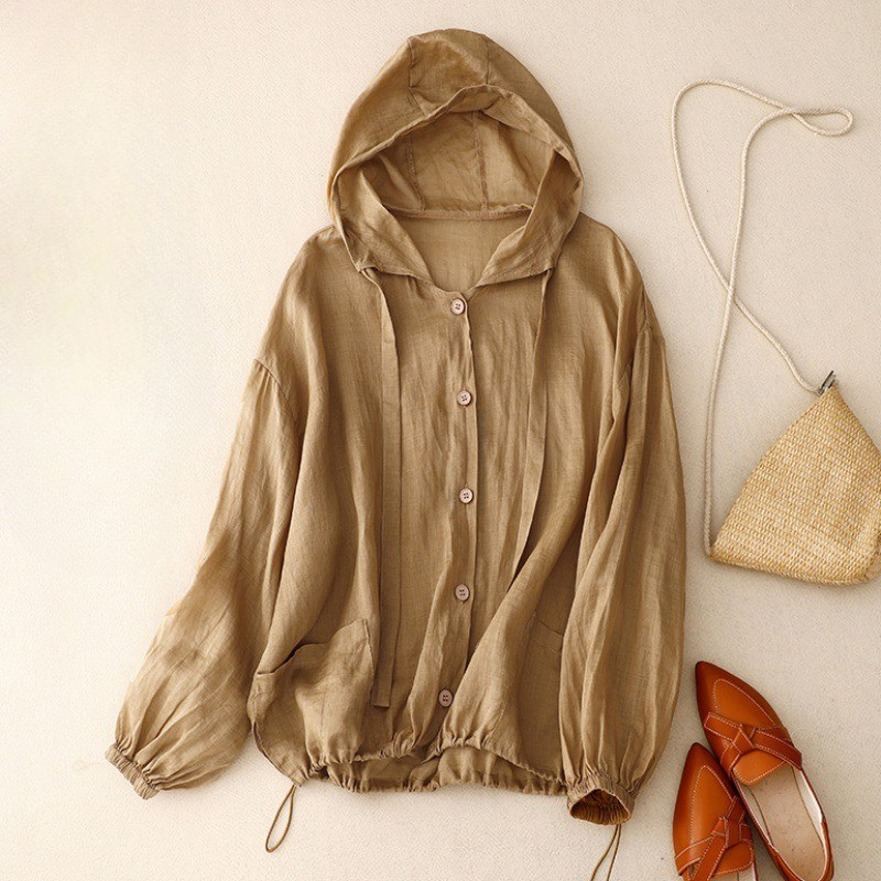 Tarenna — Lightweight Hooded Linen Shirt for Warm Weather