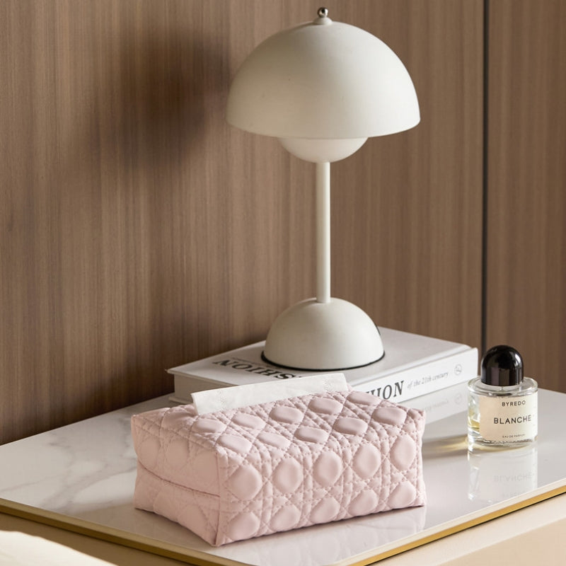 Velora — Quilted Faux Leather Tissue Holder with Modern Design