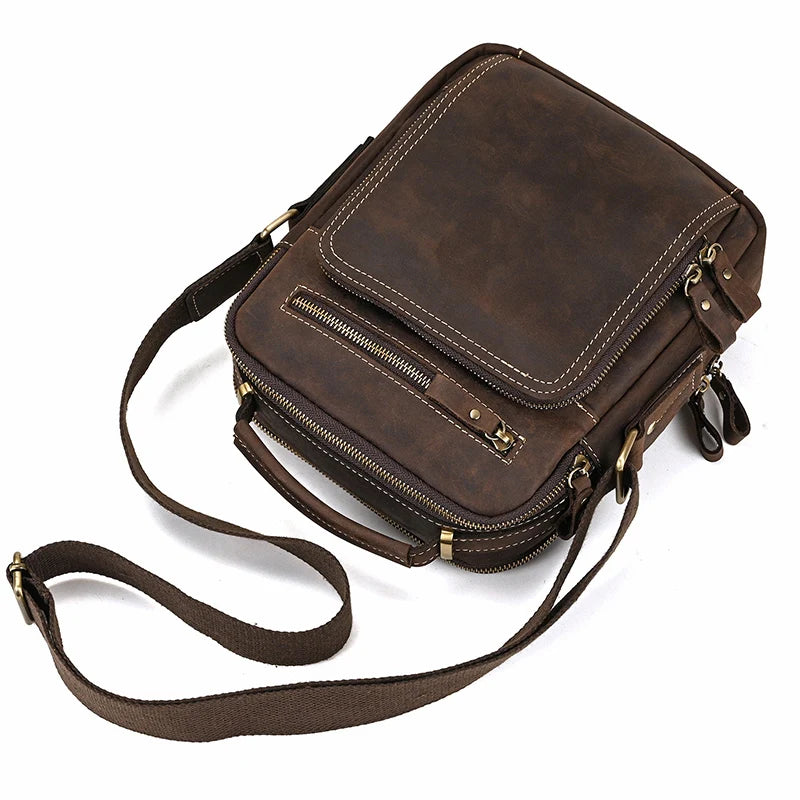 Logan Messenger — Full-Grain Leather Bag with Tablet Pocket