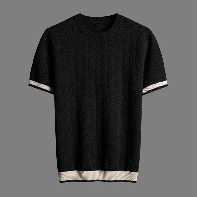 Chevron Jacquard Knit Tee™ — Own Every Moment with Vintage Swagger and Unstoppable Comfort