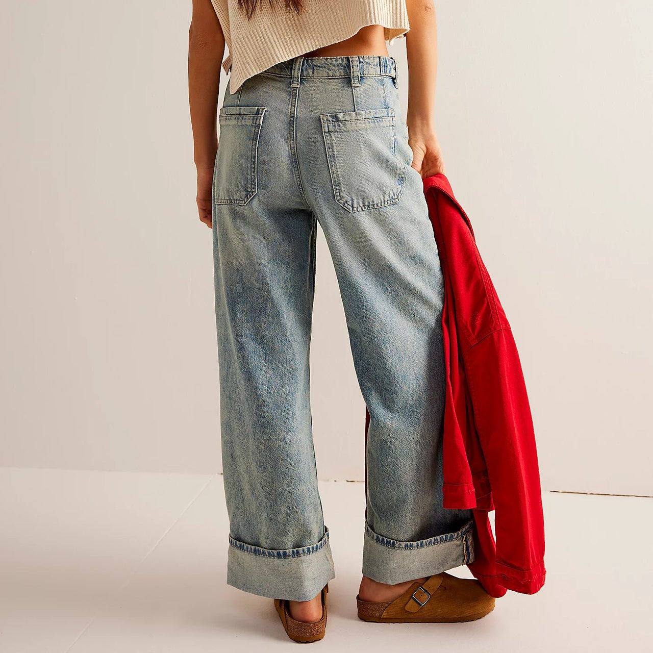 Larkyn — Vintage Light Wash High-Rise Wide Leg Jeans