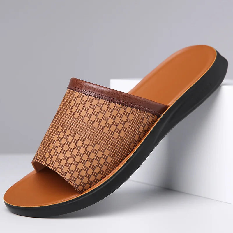 Calden — Premium Woven Leather Sandals with Cushioned Footbed