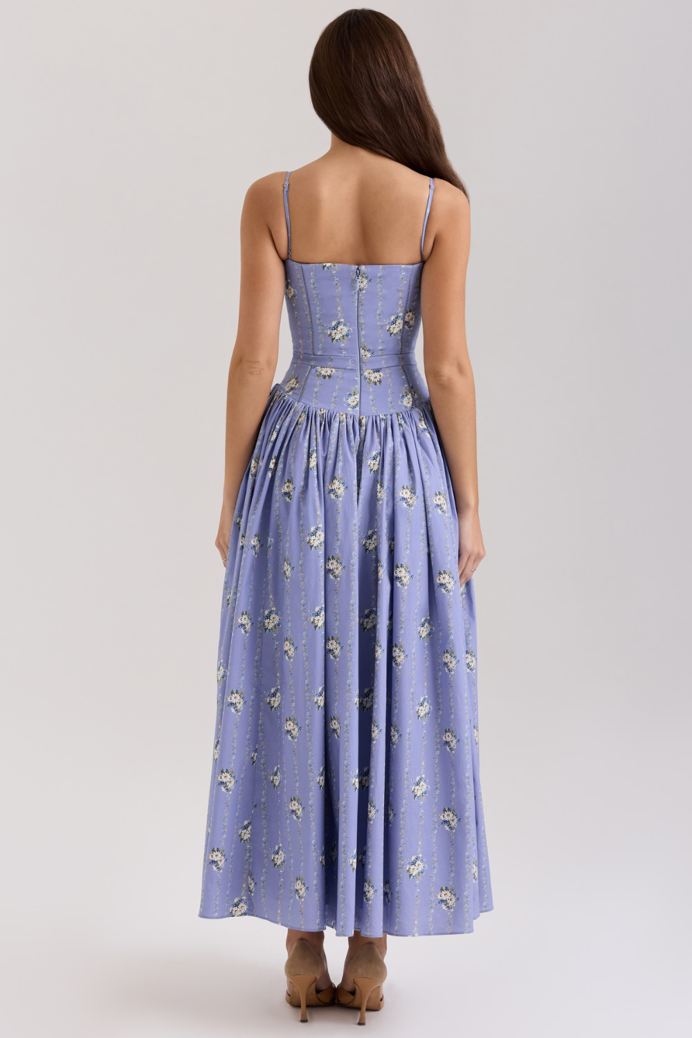 Norla — Cotton Midi Sundress with Vintage Rose Print