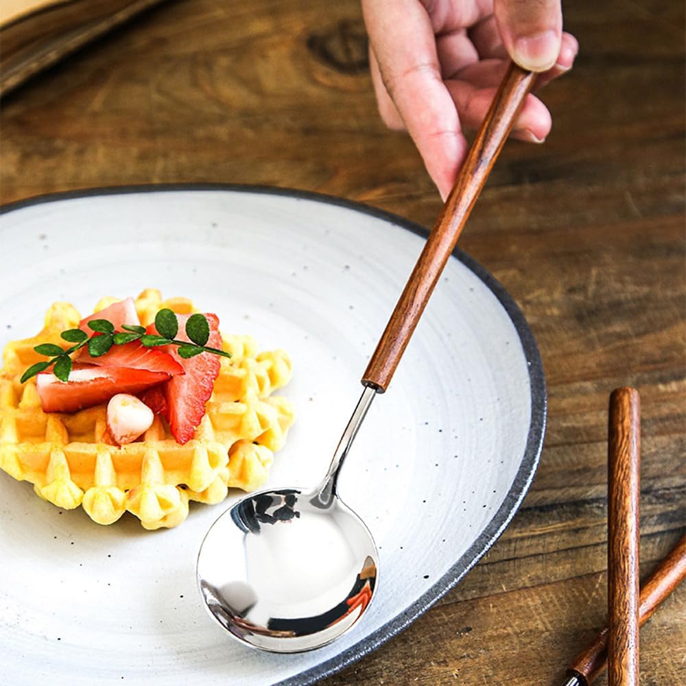 Arlonis — Rosewood Handle Flatware Set with Stainless Steel Durability