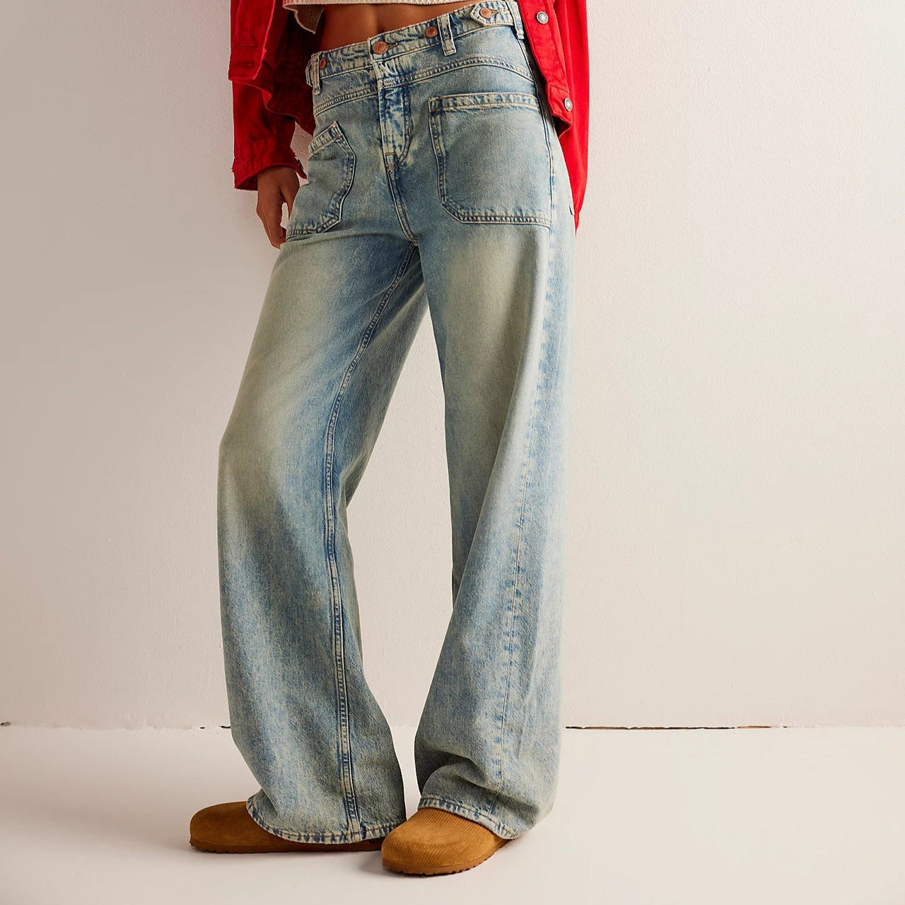 Larkyn — Vintage Light Wash High-Rise Wide Leg Jeans