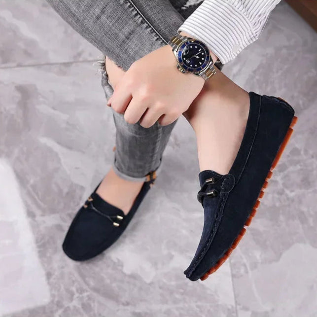 Velorio — Premium Suede Loafers with Cushioned Comfort and Metallic Accents