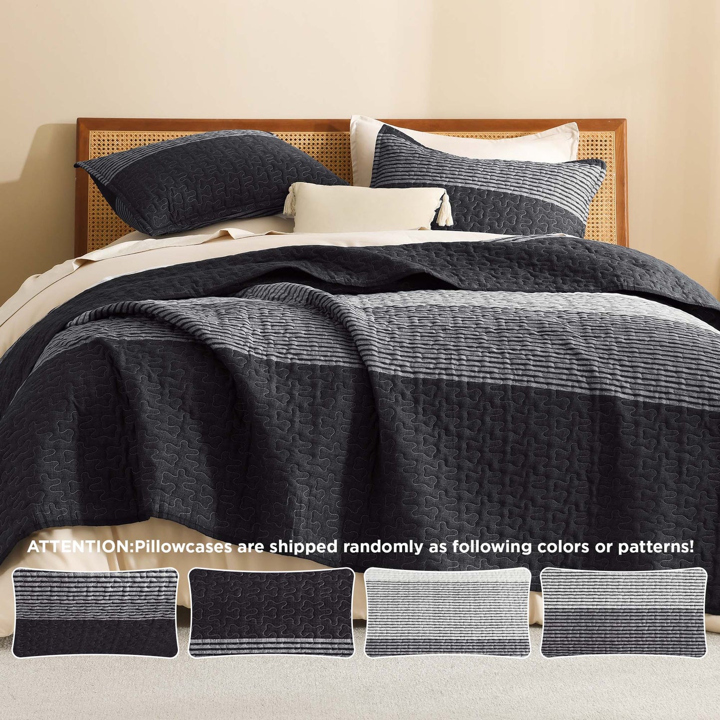 NoirZen™ Quilt Set — Wrap Yourself in Bold Style and All-Season Cloudlike Comfort