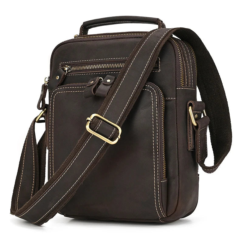 Logan Messenger — Full-Grain Leather Bag with Tablet Pocket