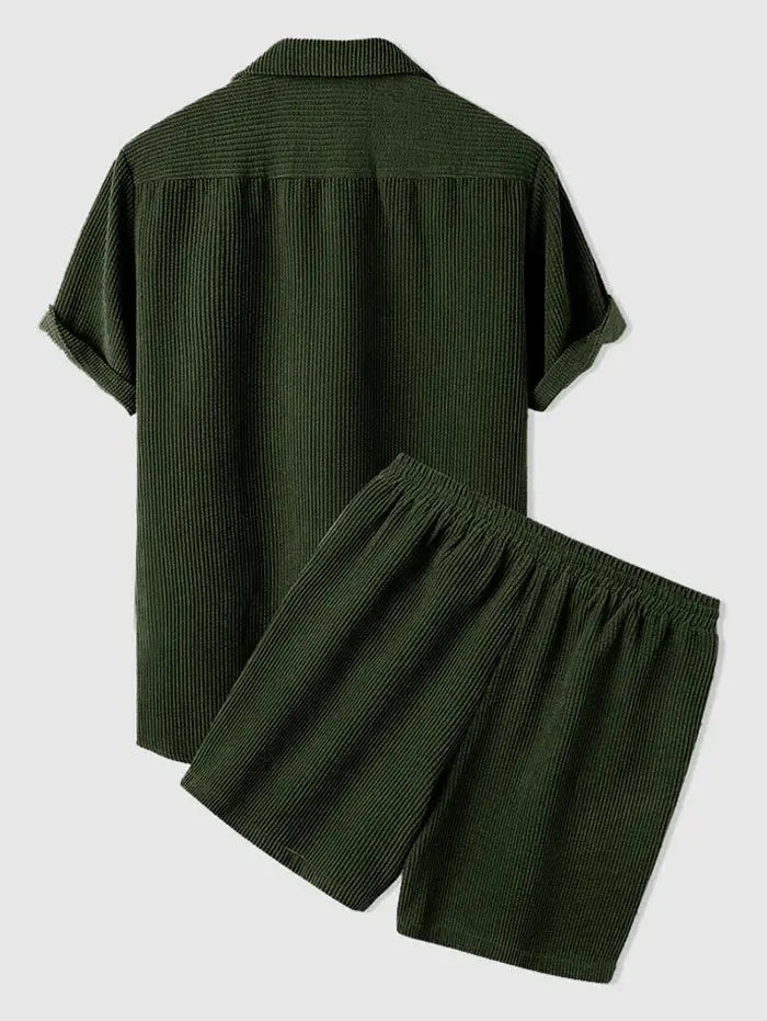 Avenlea — Ribbed Velvet Corduroy Shirt and Shorts Set