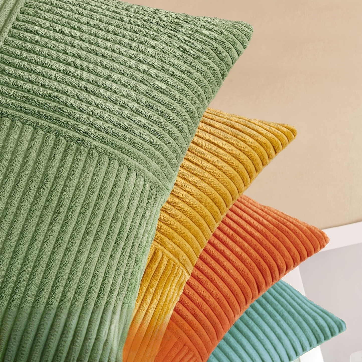 Cordellea — Soft Corduroy Throw Pillow Covers Set with Modern Boho Grid