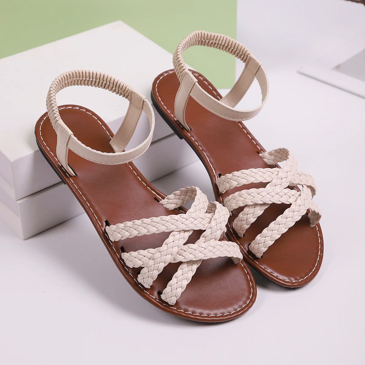 Liora — Handcrafted Vegan Leather Sandals with Cushioned Sole