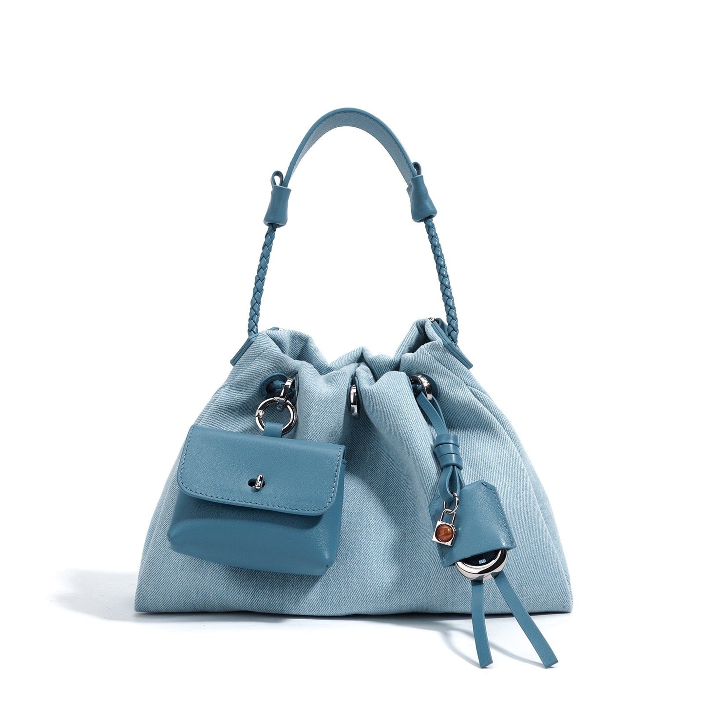 Arlenis — Women’s Genuine Leather and Denim Patchwork Hobo Bag