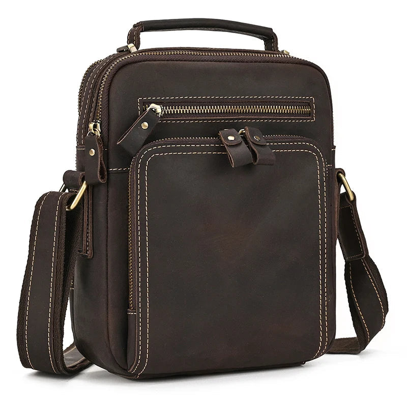 Logan Messenger — Full-Grain Leather Bag with Tablet Pocket