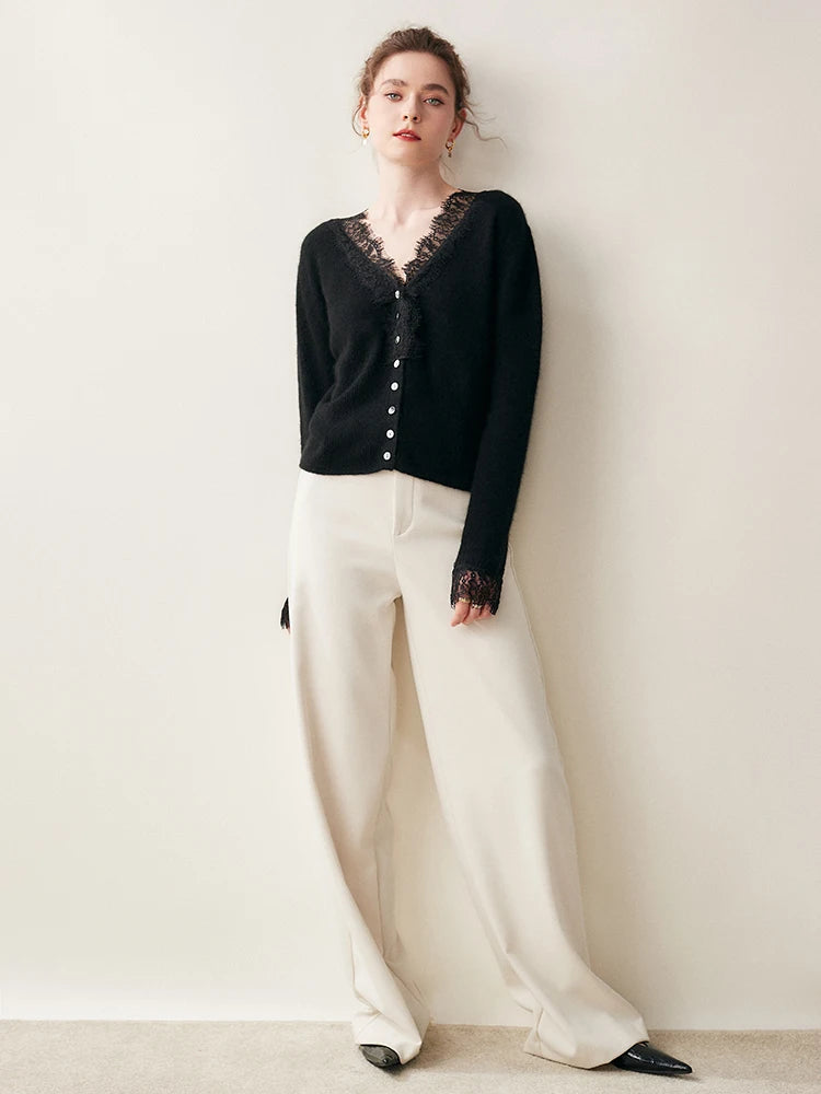 Sorrelis — Women's Cashmere Lace Cardigan for Layering
