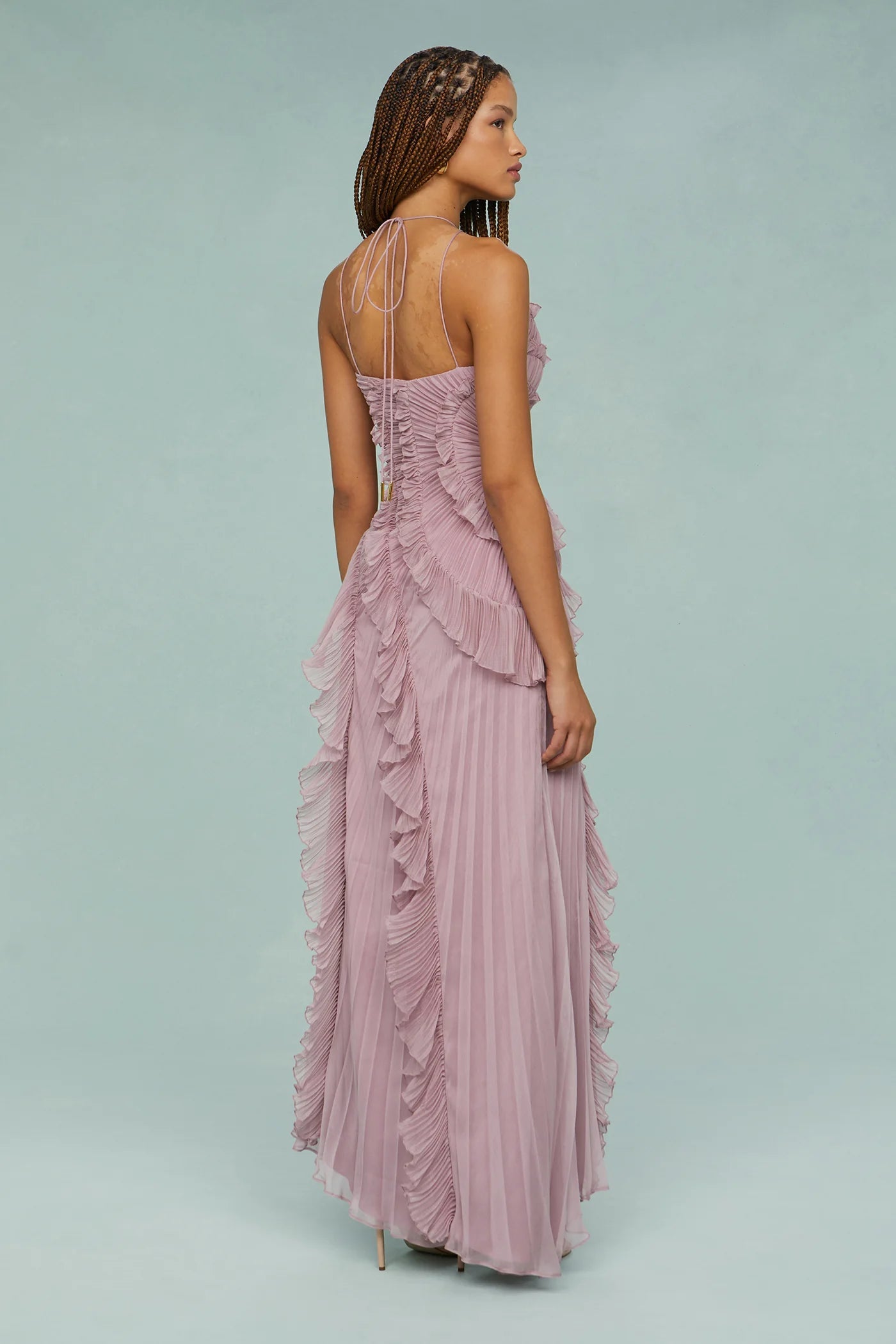 Zurvix – Sculpted pleats – One-shoulder midi dress