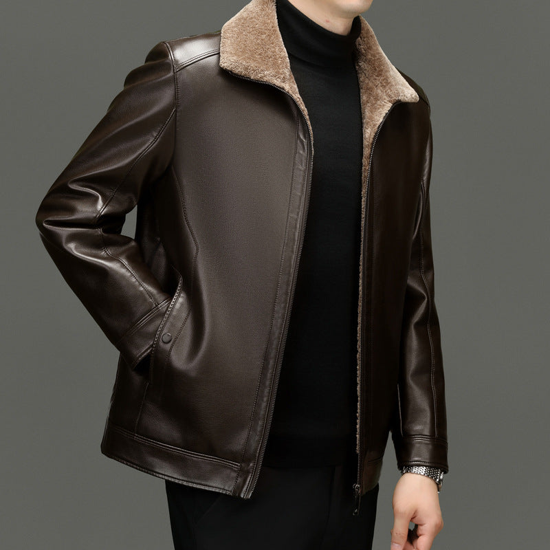 Mercer Leather Shearling Jacket — Premium Warm Leather Outerwear