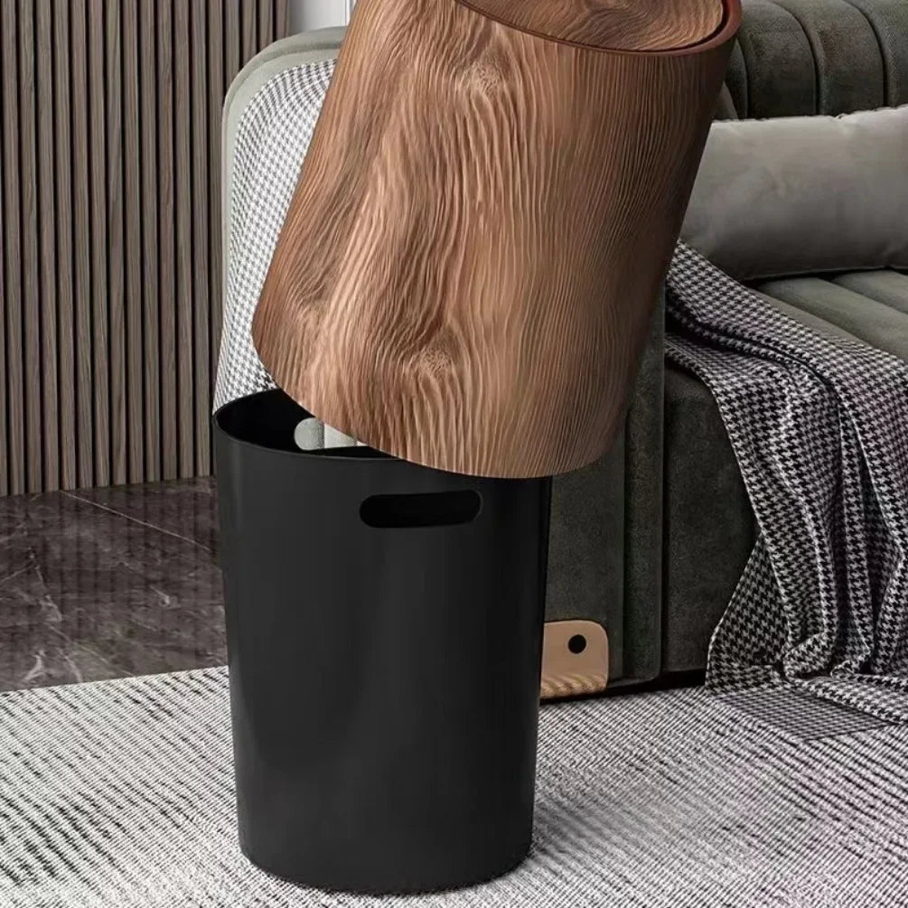 Tavor Bin — 8L Woodgrain Waste Bin with Waterproof Interior
